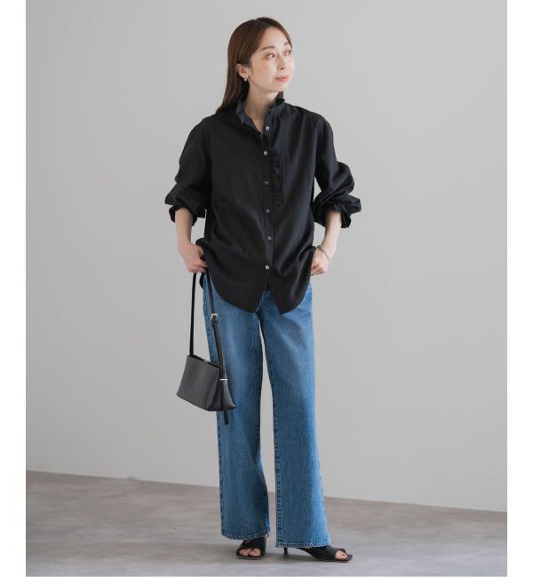 NOBLE「シルキーコットンフリルディテールブラウス」|シャツ・ブラウス|