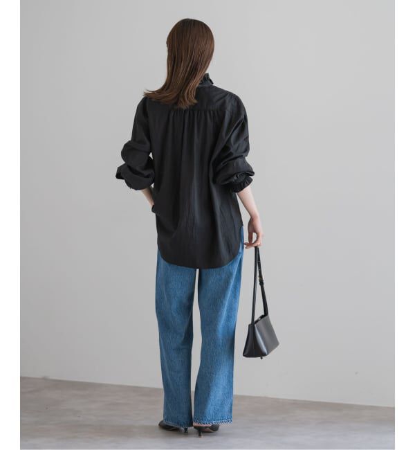 NOBLE「シルキーコットンフリルディテールブラウス」|シャツ・ブラウス|