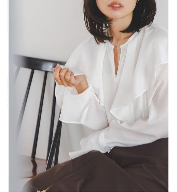 NOBLE「《追加》ブライトシアーフリルブラウス」|シャツ・ブラウス|