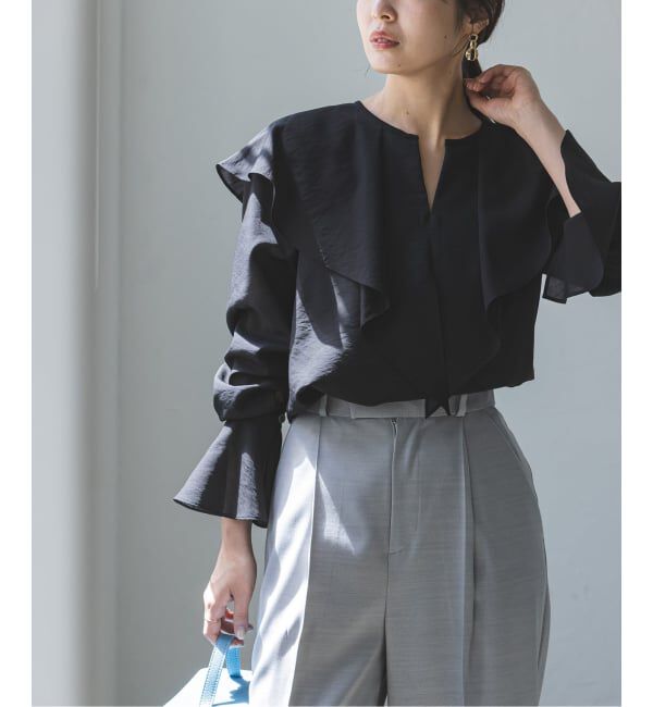 NOBLE「《追加》ブライトシアーフリルブラウス」|シャツ・ブラウス|