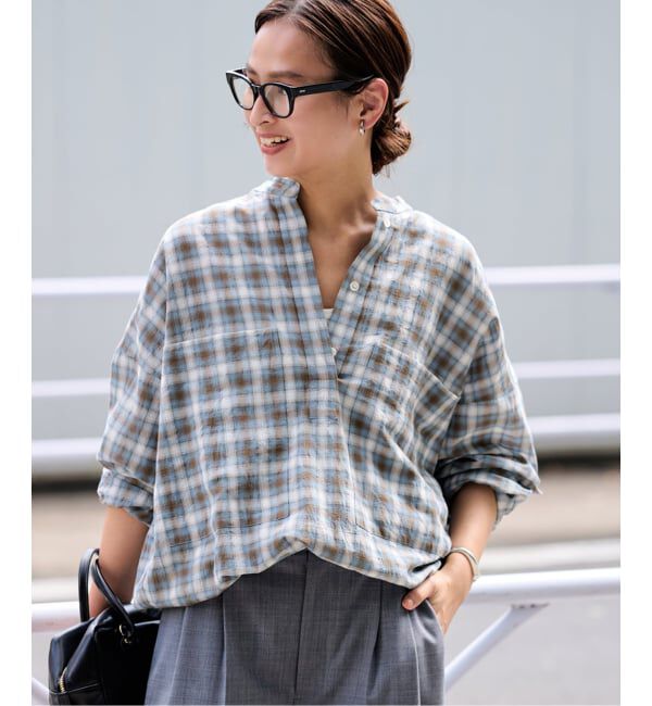 FRAMeWORK「シアーチェックドロストシャツ」|シャツ・ブラウス|