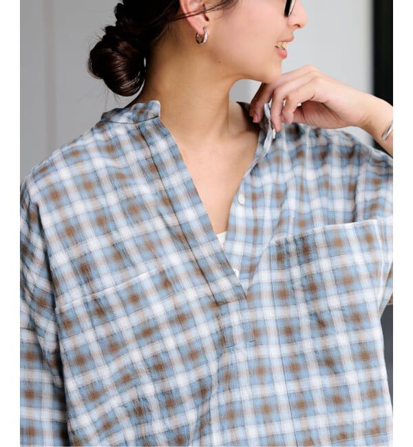 FRAMeWORK「シアーチェックドロストシャツ」|シャツ・ブラウス|