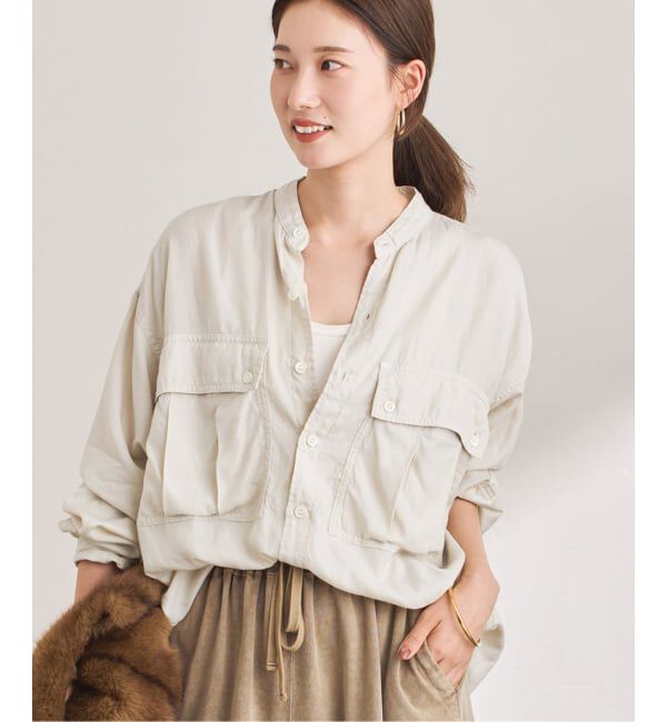 FRAMeWORK「キュプラコットンガーメントダイシャツ」|シャツ・ブラウス|ナチュラル