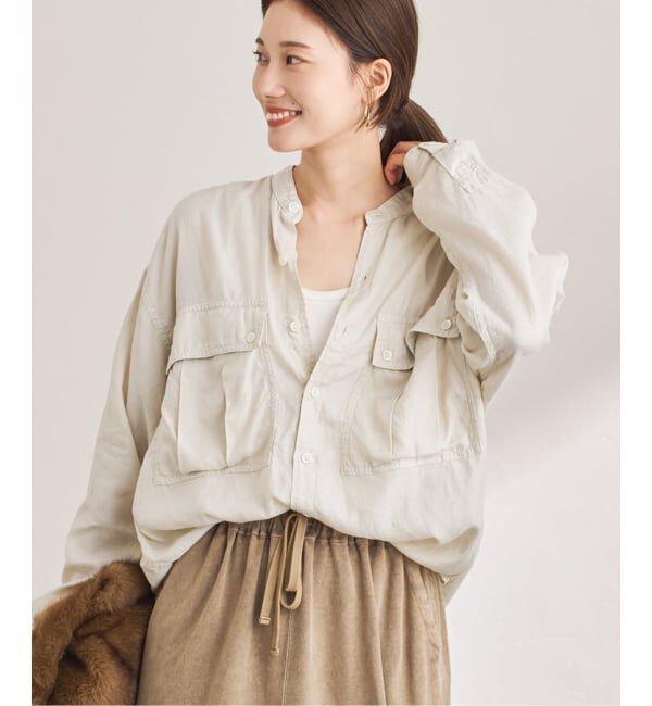 FRAMeWORK「キュプラコットンガーメントダイシャツ」|シャツ・ブラウス|