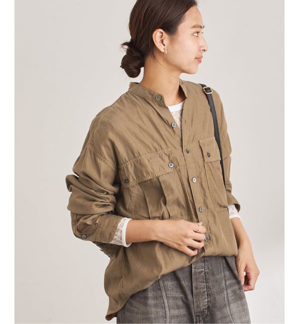 FRAMeWORK「キュプラコットンガーメントダイシャツ」|シャツ・ブラウス|ベージュ