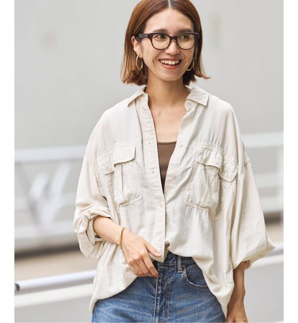 FRAMeWORK「SILKコンピースダイWORK-シャツ」|シャツ・ブラウス|