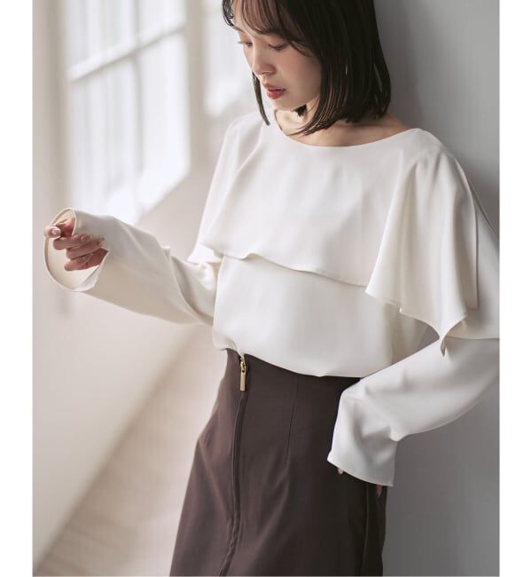NOBLE「スリットケープブラウス」|シャツ・ブラウス|