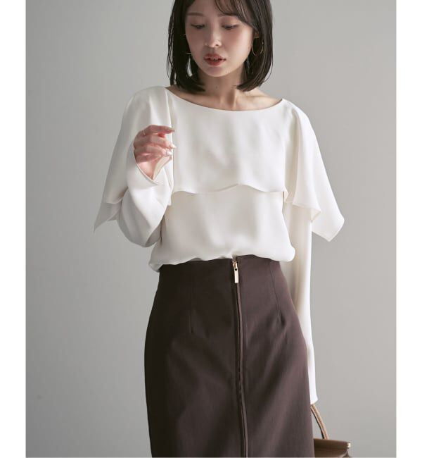 NOBLE「スリットケープブラウス」|シャツ・ブラウス|