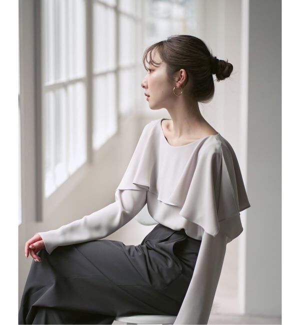 NOBLE「スリットケープブラウス」|シャツ・ブラウス|