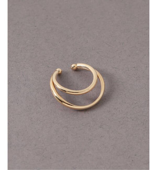 Lilas by Spick&Span「ダブルラインイヤーカフ K10（片耳）」|イヤーカフ|