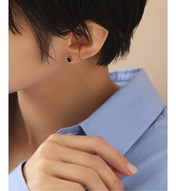 Lilas by Spick&Span「オーバルブラックダイヤエタニティーイヤーカフK10（片耳）」|イヤーカフ|