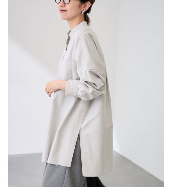 FRAMeWORK「バンドカラーロングシャツ」|シャツ・ブラウス|