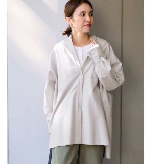 FRAMeWORK「バンドカラーロングシャツ」|シャツ・ブラウス|