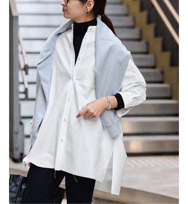 FRAMeWORK「バンドカラーロングシャツ」|シャツ・ブラウス|ホワイト