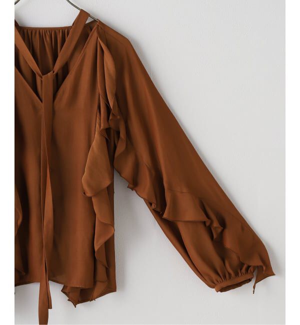 NOBLE「ドライシフォンナロータイラッフルブラウス」|シャツ・ブラウス|