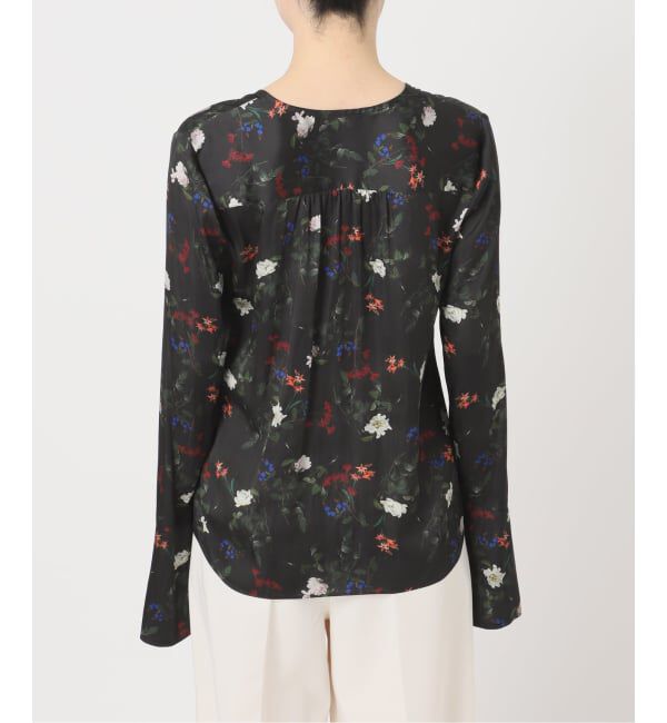 NOBLE「フラワープリントスリットスリーブブラウス」|シャツ・ブラウス|