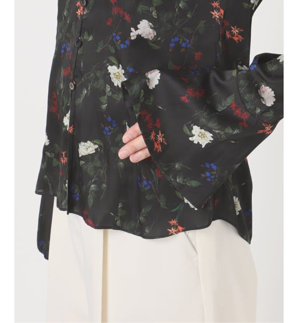 NOBLE「フラワープリントスリットスリーブブラウス」|シャツ・ブラウス|