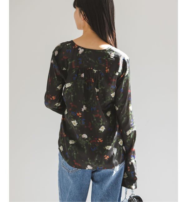 NOBLE「フラワープリントスリットスリーブブラウス」|シャツ・ブラウス|