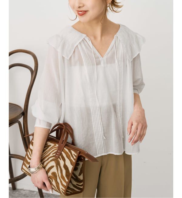 Spick and Span「《予約》ne Quittez pas / ヌキテパ 別注Frill Collar Blouse*」|シャツ・ブラウス|