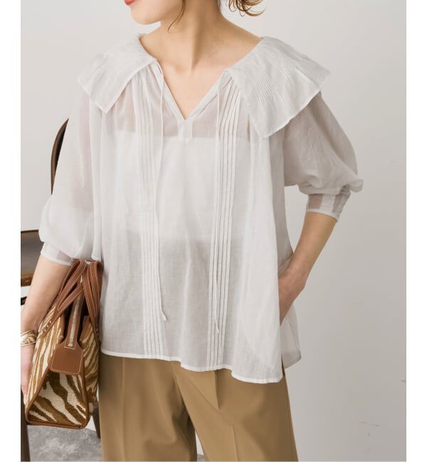 Spick and Span「《予約》ne Quittez pas / ヌキテパ 別注Frill Collar Blouse*」|シャツ・ブラウス|