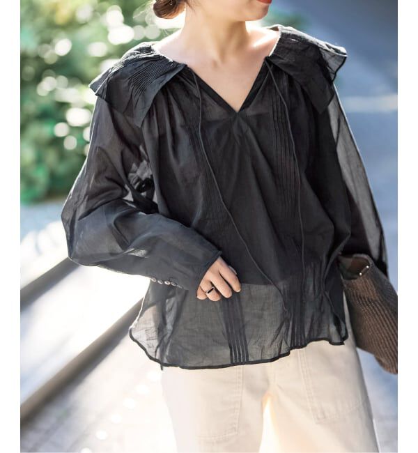 Spick and Span「《予約》ne Quittez pas / ヌキテパ 別注Frill Collar Blouse*」|シャツ・ブラウス|