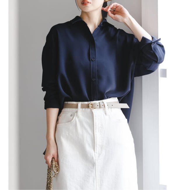 NOBLE「《追加予約・新色》シーズンカラープレーンシャツ」|シャツ・ブラウス|ネイビー