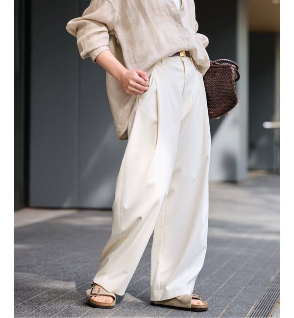 FRAMeWORK「≪追加予約≫タックカーブバックゴムパンツ」|スラックス|