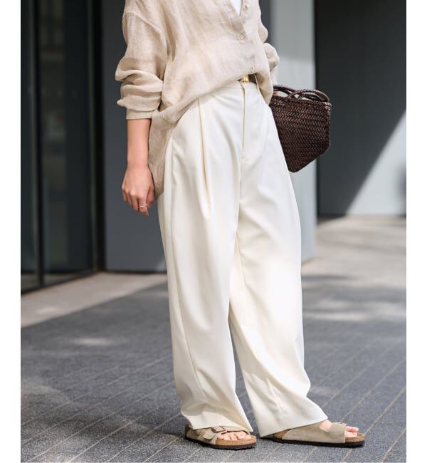 FRAMeWORK「≪追加予約≫タックカーブバックゴムパンツ」|スラックス|