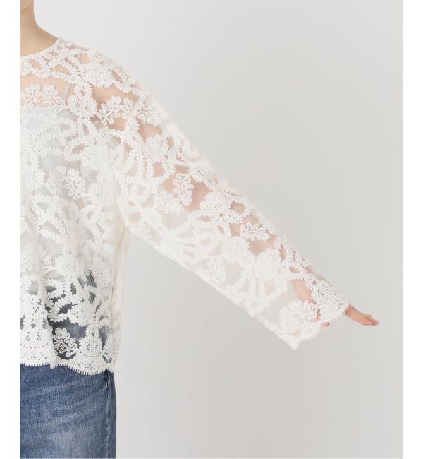 Spick and Span「《予約》コードエンブロイダリーチュールブラウス」|シャツ・ブラウス|