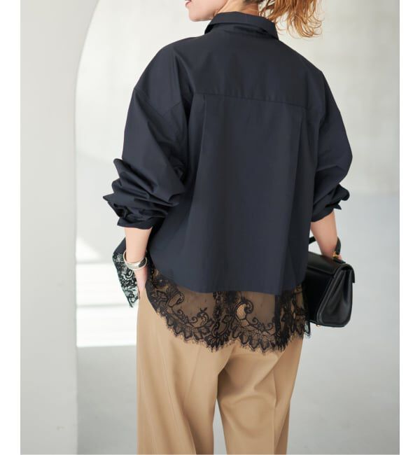 Spick and Span「《追加予約》レースタイプライターシャツ」|シャツ・ブラウス|