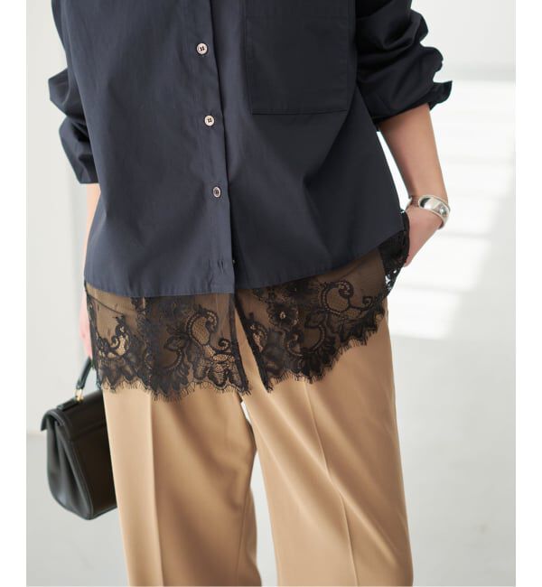 Spick and Span「《追加予約》レースタイプライターシャツ」|シャツ・ブラウス|