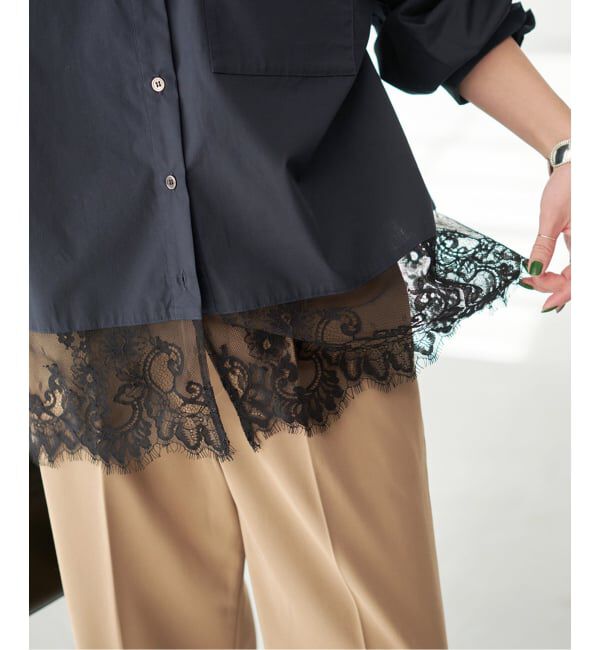 Spick and Span「《追加予約》レースタイプライターシャツ」|シャツ・ブラウス|