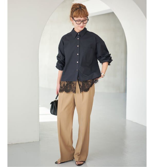 Spick and Span「《追加予約》レースタイプライターシャツ」|シャツ・ブラウス|