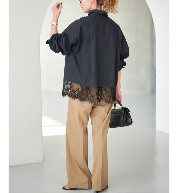 Spick and Span「《追加予約》レースタイプライターシャツ」|シャツ・ブラウス|