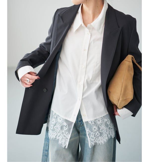 Spick and Span「《追加予約》レースタイプライターシャツ」|シャツ・ブラウス|