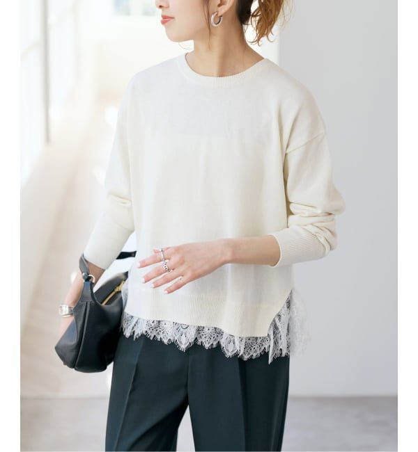 Spick and Span「《予約》レースドッキング2WAYカーディガン」|カーディガン|