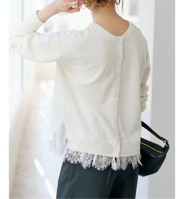 Spick and Span「《予約》レースドッキング2WAYカーディガン」|カーディガン|