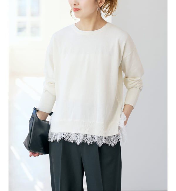 Spick and Span「《予約》レースドッキング2WAYカーディガン」|カーディガン|