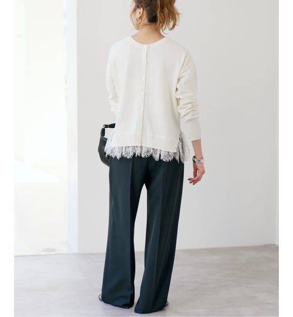 Spick and Span「《予約》レースドッキング2WAYカーディガン」|カーディガン|