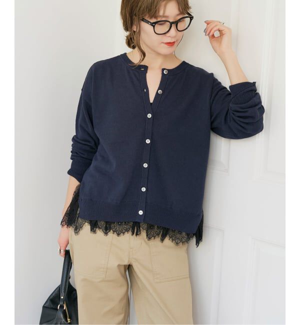 Spick and Span「《予約》レースドッキング2WAYカーディガン」|カーディガン|