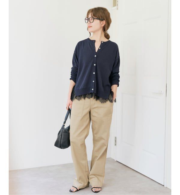 Spick and Span「《予約》レースドッキング2WAYカーディガン」|カーディガン|