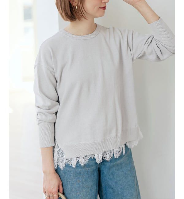 Spick and Span「《予約》レースドッキング2WAYカーディガン」|カーディガン|