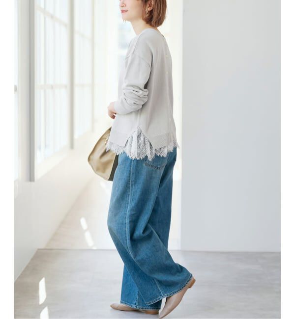 Spick and Span「《予約》レースドッキング2WAYカーディガン」|カーディガン|