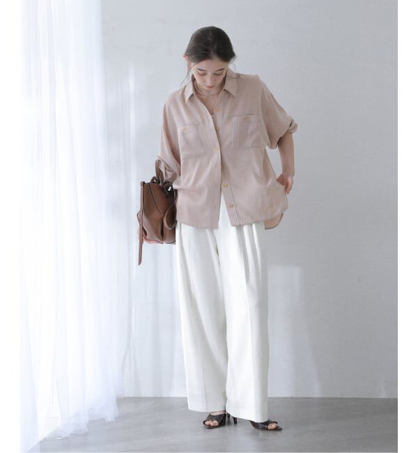  「《追加》【洗える】シュシュSETピーチサテン起毛シャツ」|シャツ・ブラウス|