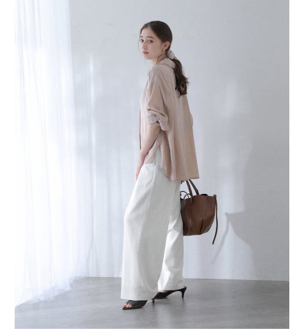  「《追加》【洗える】シュシュSETピーチサテン起毛シャツ」|シャツ・ブラウス|