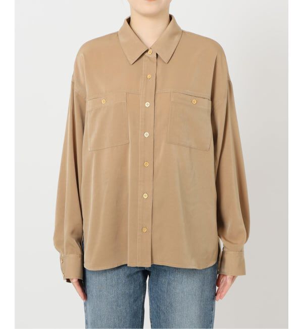  「《追加》【洗える】シュシュSETピーチサテン起毛シャツ」|シャツ・ブラウス|