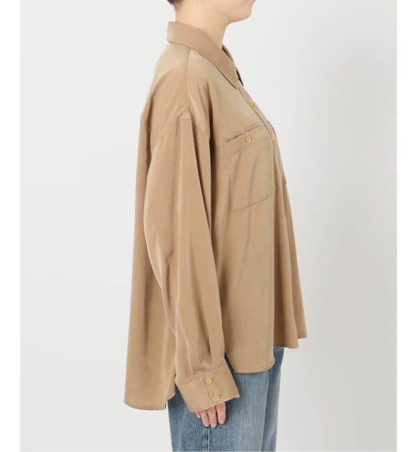  「《追加》【洗える】シュシュSETピーチサテン起毛シャツ」|シャツ・ブラウス|