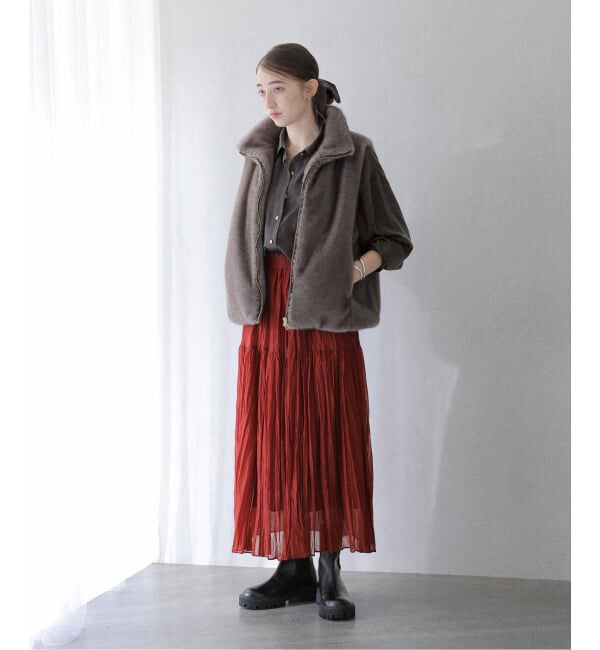  「《追加》【洗える】シュシュSETピーチサテン起毛シャツ」|シャツ・ブラウス|