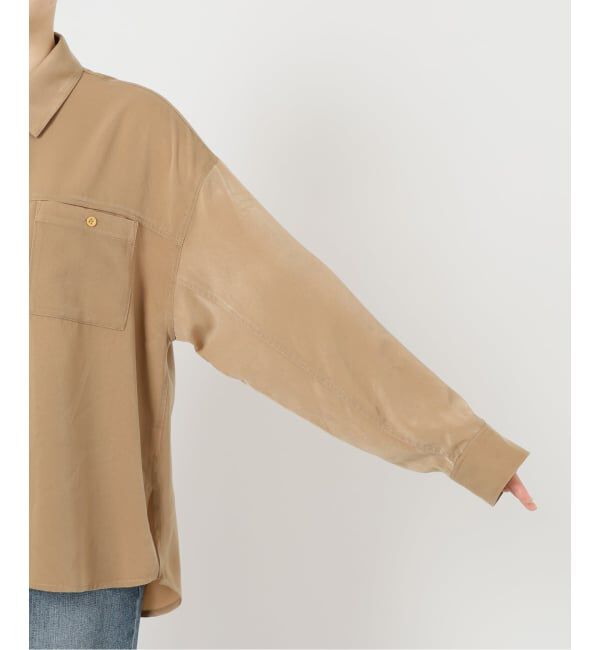  「《追加》【洗える】シュシュSETピーチサテン起毛シャツ」|シャツ・ブラウス|