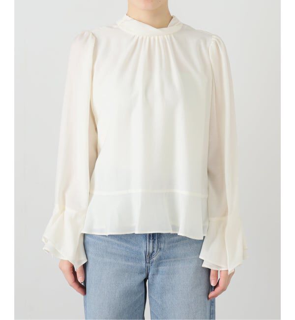 「【洗える】2WAYフリルスリーブブラウス」|シャツ・ブラウス|